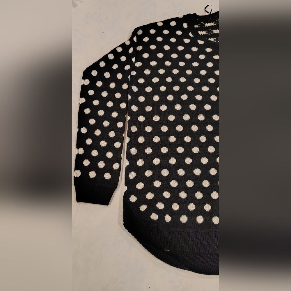 H&M Black & White Polka Dot Sweater Sz Small - Picture 3 of 14